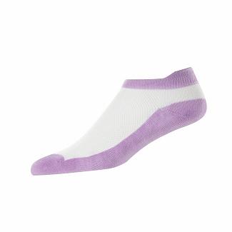 Women's Footjoy ProDry Golf Socks White/Pink NZ-153926